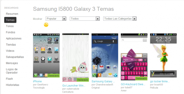 Temas gratis para móviles Samsung