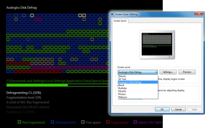 Salvapantallas y desfragmentador de disco duro