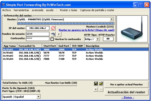 Abrir puertos del router