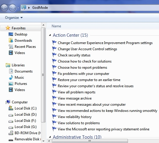 Activar el 'modo dios' en Windows 7
