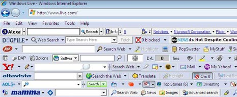 Quitar barras de herramientas (Toolbars) del navegador