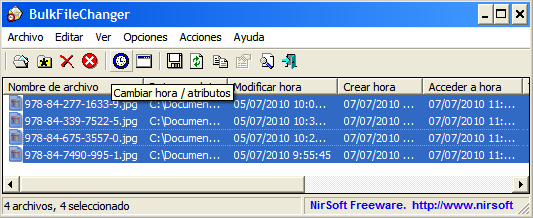 cambiar fecha de modificacion en archivos
