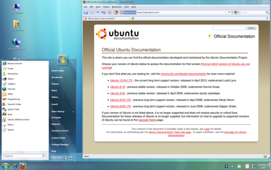 Tema de Windows 7 para Ubuntu