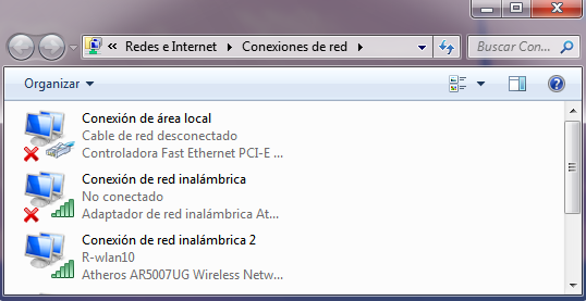 Conexiones de red en Windows 7