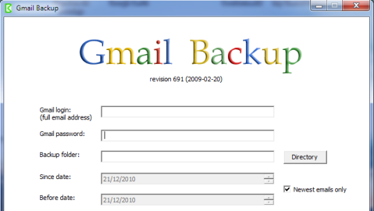 Backup gmail