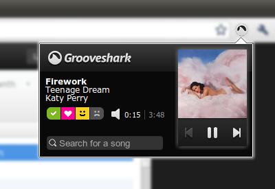 Grooveshark desde pestañas chrome