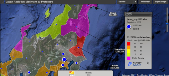 Mapa online con los niveles de radiación