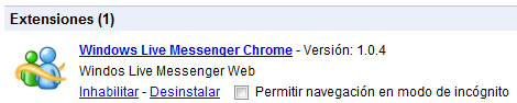 Windows Live Messenger para Google Chrome 