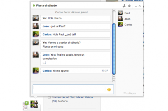 Chat para grupos en Tuenti