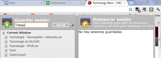 Guarda grupos de pestañas desde Chrome