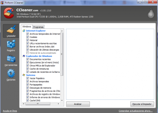 Limpia rastros de navegación con CCleaner