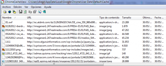 Ver y examinar la caché de Chrome