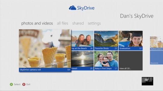 Skydrive disponible para Xbox 360