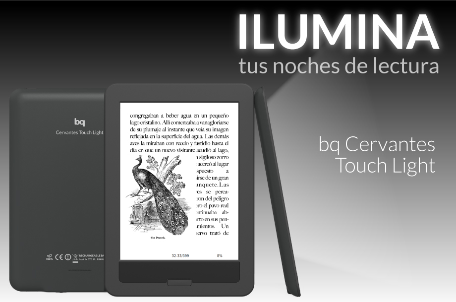 Cervantes Touch Light, el ebook iluminado de BQ