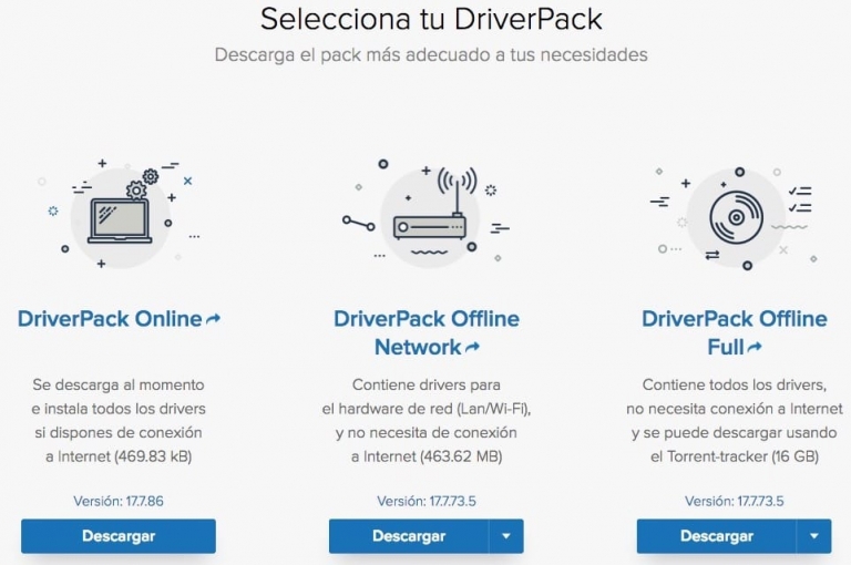 Instala o actualiza drivers fácilmente con 'Drivers Pack'