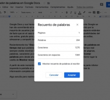 Contador de palabras en Google Docs
